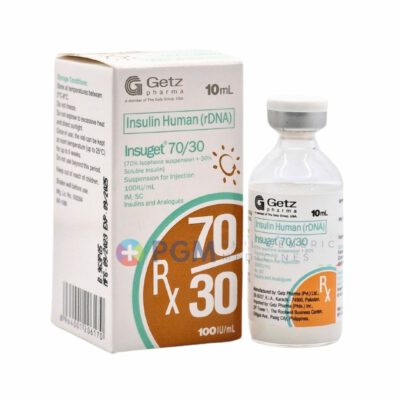 Insulin Human (rDNA) 100IU/ml/10ml Vial ( INSUGET 70/30 ) - Image 2