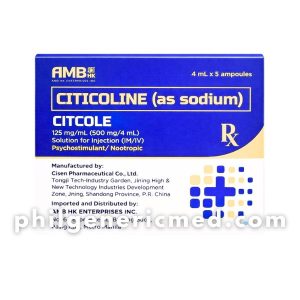 Citicoline (as Sodium) CITCOLE 125 mg/mL (500 mg/4 mL) Ampoules 5's