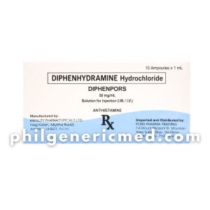 Diphenhydramine Hydrochloride DIPHENPORS 50mg/mL Ampoules 10's