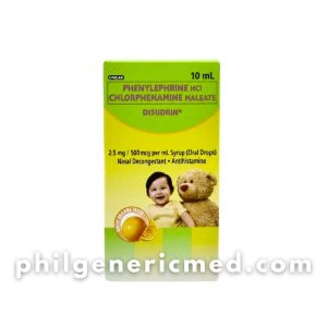 Phenylephrine HCI Chlorphenamine Maleate Paracetamol DISUDURIN 2.5mg/500mcg per 5ml Syrup Oral Drops