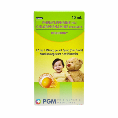 Phenylephrine HCI Chlorphenamine Maleate Paracetamol DISUDURIN 2.5mg/500mcg per 5ml Syrup Oral Drops