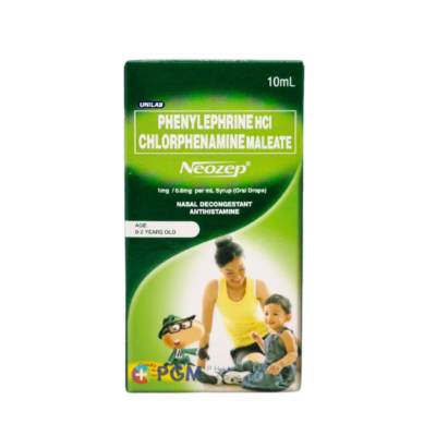 Phenylephrine HCI Chlorphenamine Maleate Paracetamol 1mg/0.8mg per ml Syrup/10ml ( NEOZEP )