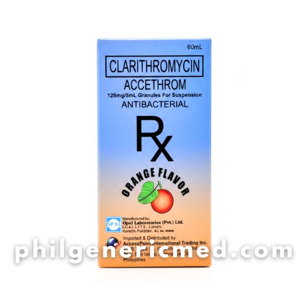 Clarithromycin ACCETHROM 125mg/5ml Granules for Suspension 60ml 1's