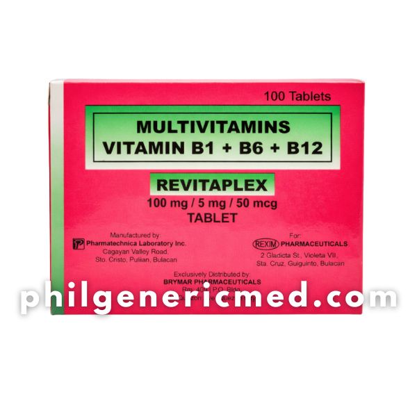 Multivitamins REVITAPLEX Vitamin B1+B6+B12 100mg/5mg/50mcg Tablet 100's