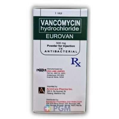 Vancomycin Hydrochloride 1g/vial/Powder for Injection (ERUVAN)