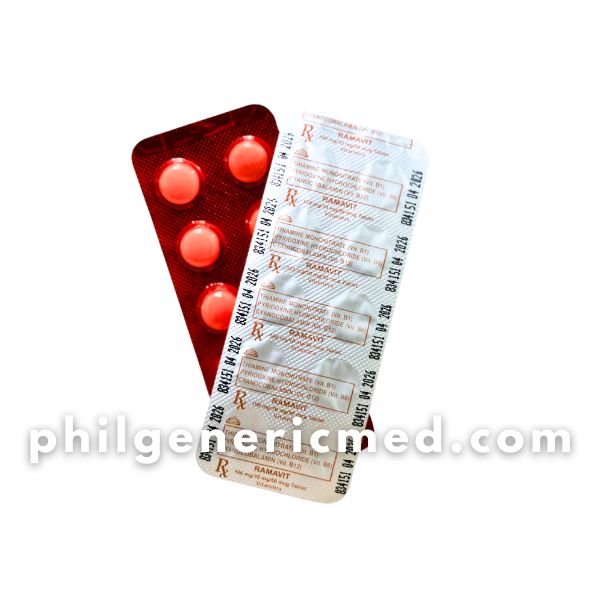 Thiamine Mononitrate (Vit. B1) Pyridoxine Hydrochloride ( Vit. B6) Cyanocobalamin (Vit. B12) RAMAVIT 300mg Tablet 100's - Image 2