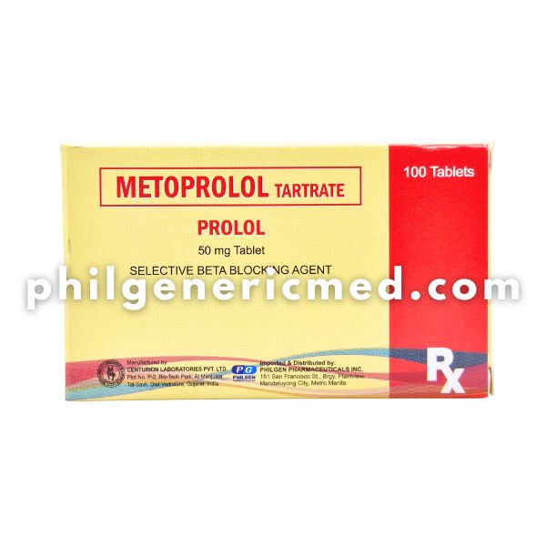 Metoprolol Tartrate PROLOL 50mg Tablet 100's