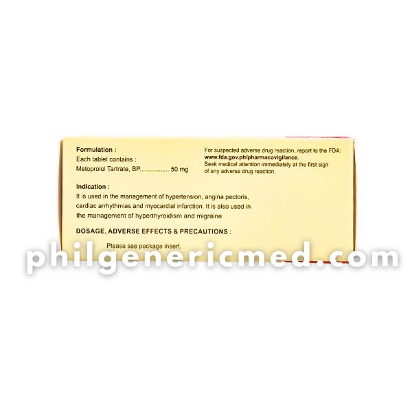 Metoprolol Tartrate PROLOL 50mg Tablet 100's - Image 4