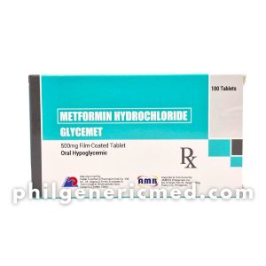 Metformin Hydrochloride GLYCEMET 500mg Film-Coated Tablet 100's