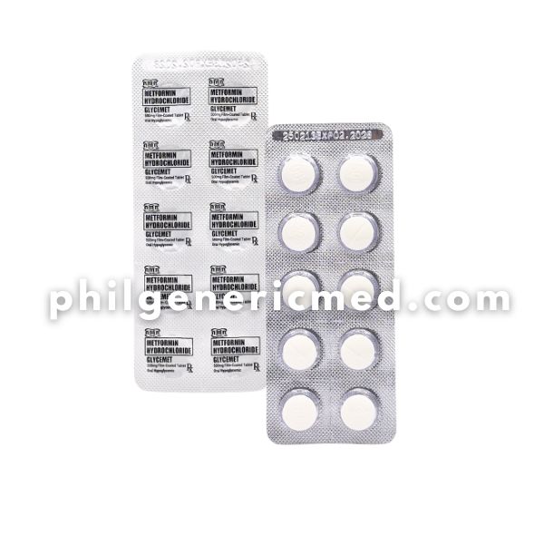 Metformin Hydrochloride GLYCEMET 500mg Film-Coated Tablet 100's - Image 2