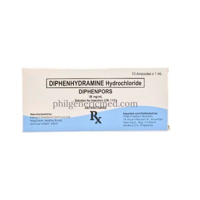 Dipenhydramine Hydrochloride 50mg/ml Solution for Injection