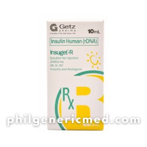 Insulin Human (rDNA) INSUGET-R 100IU/ml/10ml Vial 1's