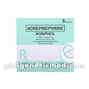 Norepinephrine NORIPHEN 1mg/mL (4 mg/4 mL) Ampoules 5's
