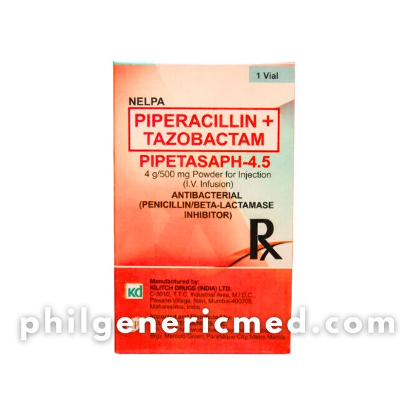 Piperacillin + Tazobactam PIPETASAPH-4.5 4g/500mg Powder for Injection Vial 1's
