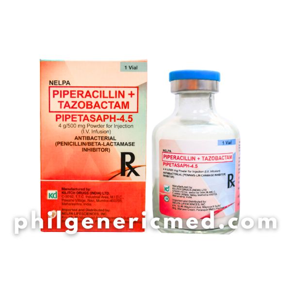 Piperacillin + Tazobactam PIPETASAPH-4.5 4g/500mg Powder for Injection Vial 1's - Image 2