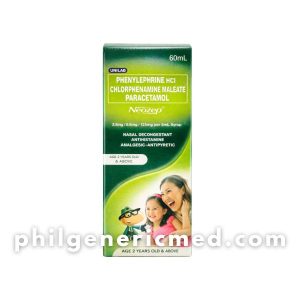 Phenylephrine HCL + Chlorphenamine Maleate + Paracetamol NEOZEP 2.5mg/0.5mg/125mg per 5ml Syrup 60ml