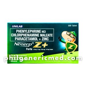Phenylephrine HCI Chlorphenamine Maleate Paracetamol NEOZEP FORTE 10mg/2mg/500mg Tablet 500's