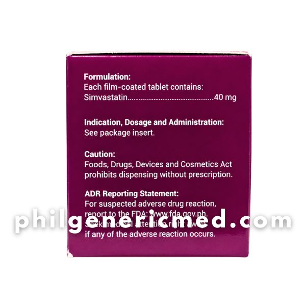 Simvastatin SIMVASYN 40mg Film-Coated Tablet 100's - Image 3