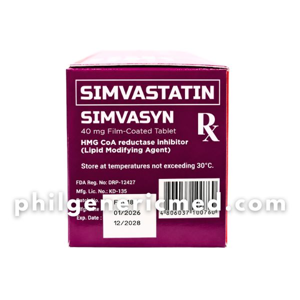 Simvastatin SIMVASYN 40mg Film-Coated Tablet 100's - Image 4