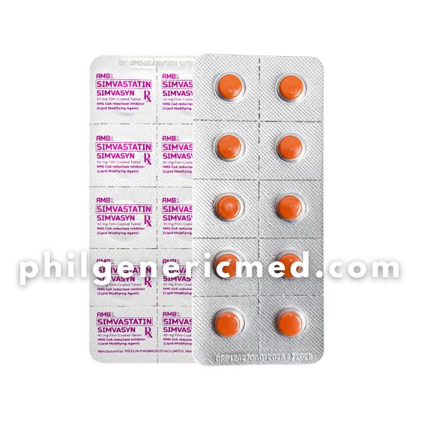 Simvastatin SIMVASYN 40mg Film-Coated Tablet 100's - Image 2