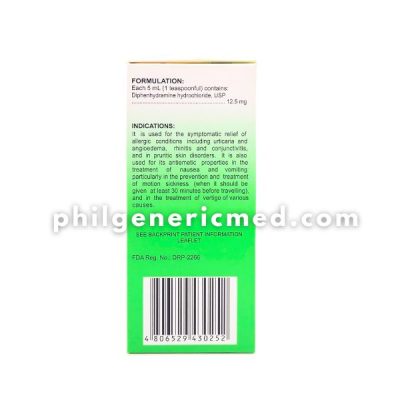 Diphenhydramine HISTAZYN 12.5mg/5ml/60ml Syrup 6OmL - Image 4