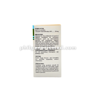 Lidocaine Hydrochloride 2% LIDOPHIL 20mg/ml Vial 50ml (PHILRX) - Image 4