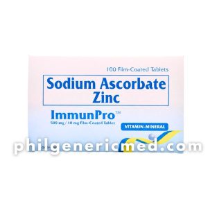 Sodium Ascorbate + Zinc IMMUNPRO 500mg/10 mg Film-Coated Tablet 100's