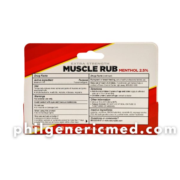 NATUREPLEX Extra Strength Muscle Rub Menthol 2.5% 1.5 Oz (42.5 g) 1's - Image 3