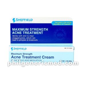 SHEFFIELD Acne Treatment Cream 2% Salicylic Acid Mediciation 1 OZ (28g)