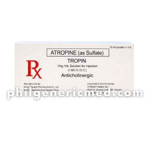 Atropine (as sulfate) TROPIN 1mg/ml Solution for Injection 10's