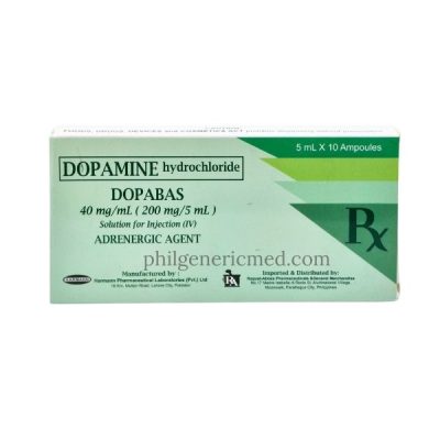Dopamine Hydrochloride 40mg/ml (200mg / 5ml ) 5ml X 10 Ampoules