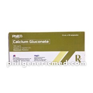 CALCIUM GLUCONATE 100mg/mL Sol for Injection (IV) (PHILRX) 50's