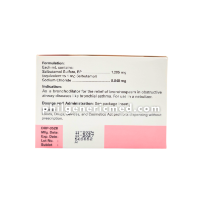 Salbutamol HIVENT 1mg/ml Ampoule 2.5ml (Euro-Med) 30's - Image 3