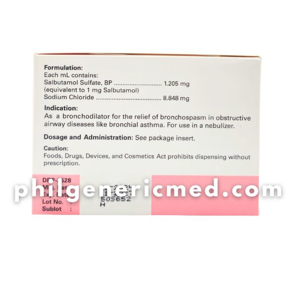 Salbutamol HIVENT 1mg/ml Ampoule 2.5ml (Euro-Med) 30's - Image 3