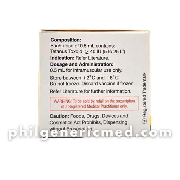 Tetanus Toxoid Adsorbed ABHAY-TOX 40IU/0.5 mL Vaccine 10's - Image 4