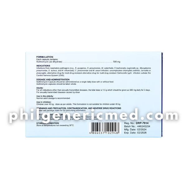 Azithromycin Dihydrate AMZIPRO 500mg Capsule 3's - Image 3
