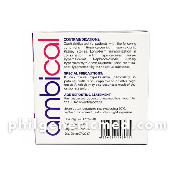 Calcium AMBICAL 500mg Tablet Mineral 100's - Image 3