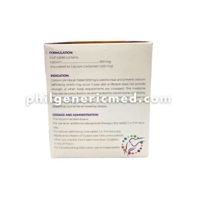 Calcium AMBICAL 500mg Tablet Mineral 100's - Image 4