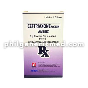 Ceftriaxone Sodium AMTRIX 1g Powder for Injection 1 Vial + 1 Diluent