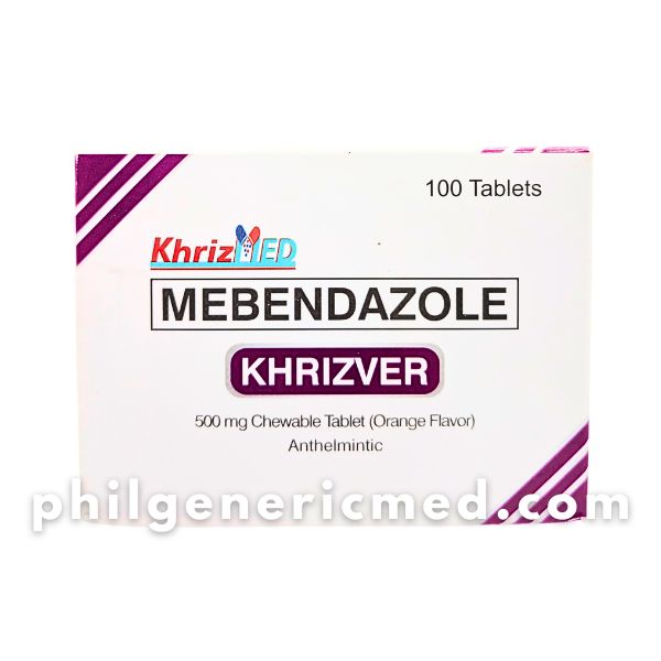 Mebendazole KHRIZVER 500mg Chewable Tablet (Orange Flavor) Tablet 100's