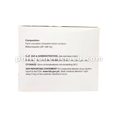 Mebendazole KHRIZVER 500mg Chewable Tablet (Orange Flavor) Anthelmintic 100's - Image 2