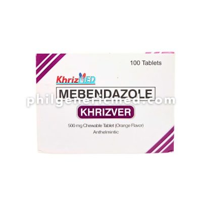 Mebendazole KHRIZVER 500mg Chewable Tablet (Orange Flavor) Anthelmintic 100's