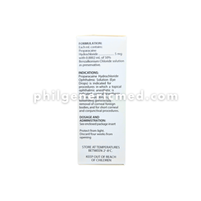 Proparacaine Hydrochloride PRIMAX 5mg/mL (0.5%) Ophthalmic Solution Eye Drops 10mL 1's - Image 4