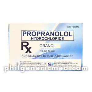 Propranolol Hydrochloride ORANOL 10mg Tablet 100's