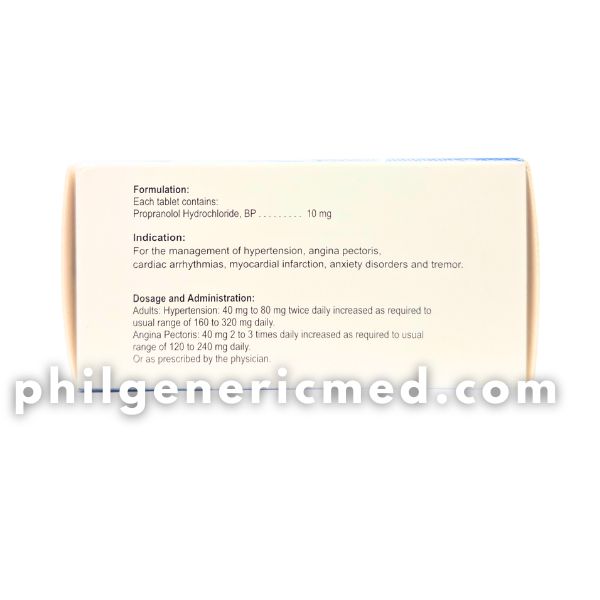Propranolol Hydrochloride ORANOL 10mg Tablet 100's - Image 3