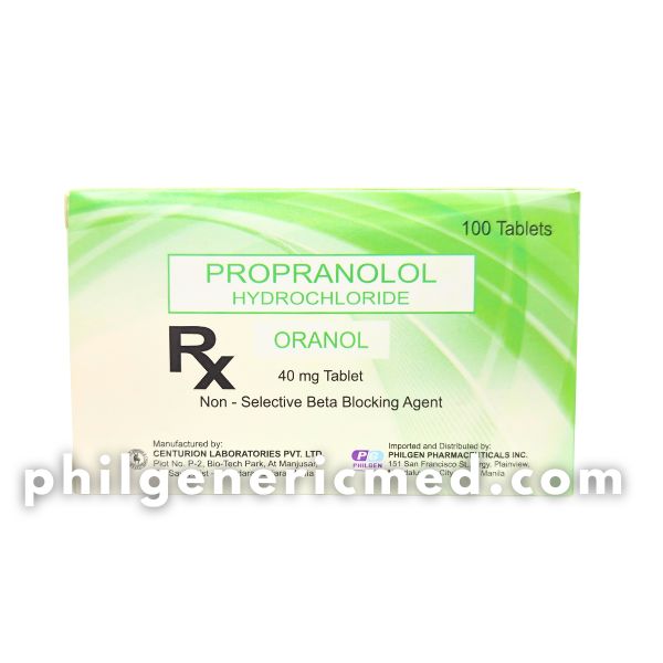Propranolol Hydrochloride ORANOL 40mg Tablet 100's