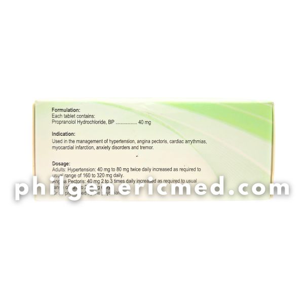 Propranolol Hydrochloride ORANOL 40mg Tablet 100's - Image 3