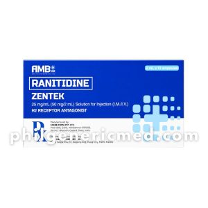 Ranitidine ZENTEK 25mg/mL(50mg/2mL) Solution for injection (I.M/I.V) AMB 2mL x 10 ampoules