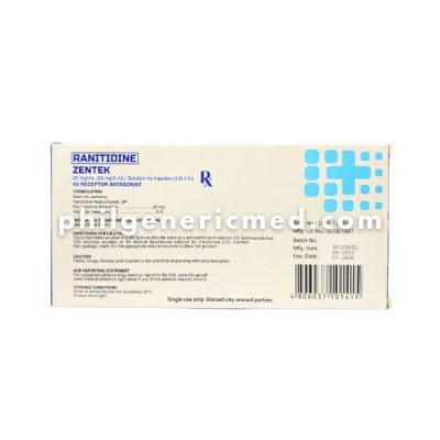 Ranitidine ZENTEK 25mg/mL(50mg/2mL) Solution for injection (I.M/I.V) AMB 2mL x 10 ampoules - Image 2