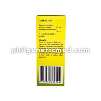 Sodium Chloride SALINASE 0.65% Buffered Solution Nasal Drops 30mL - Image 2